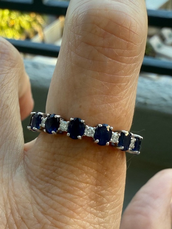Effy Jewelry - Effy Silver Ring with Dark Blue Stones - Women Jewelry